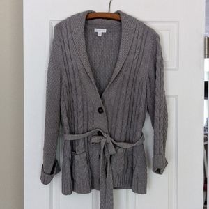 Gray Cable Cardigan